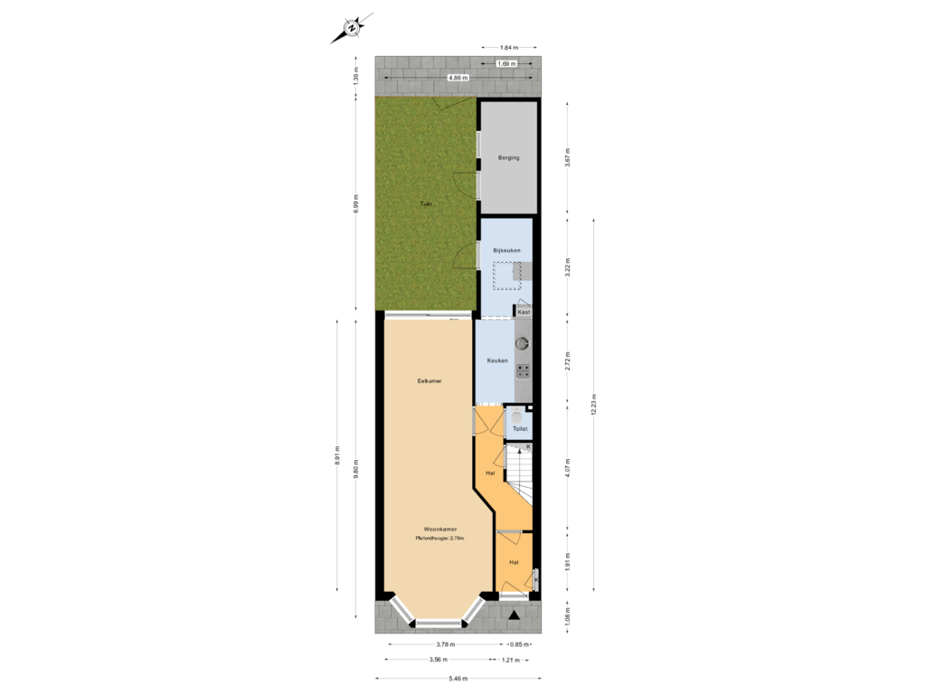 Bekijk plattegrond van Begane grond tuin van van Riebeeckstraat 61