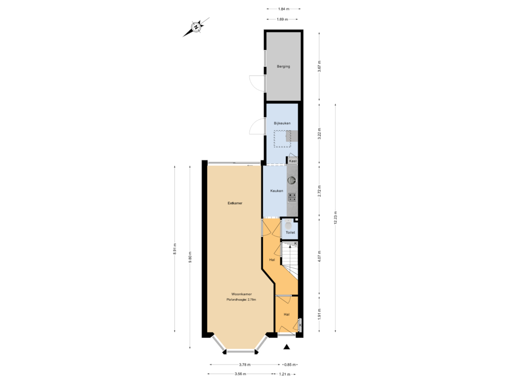 Bekijk plattegrond van Begane grond van van Riebeeckstraat 61