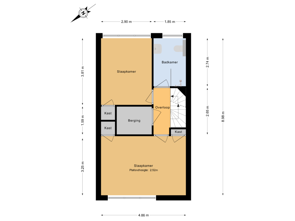 Bekijk plattegrond van 1e verdieping van van Riebeeckstraat 61