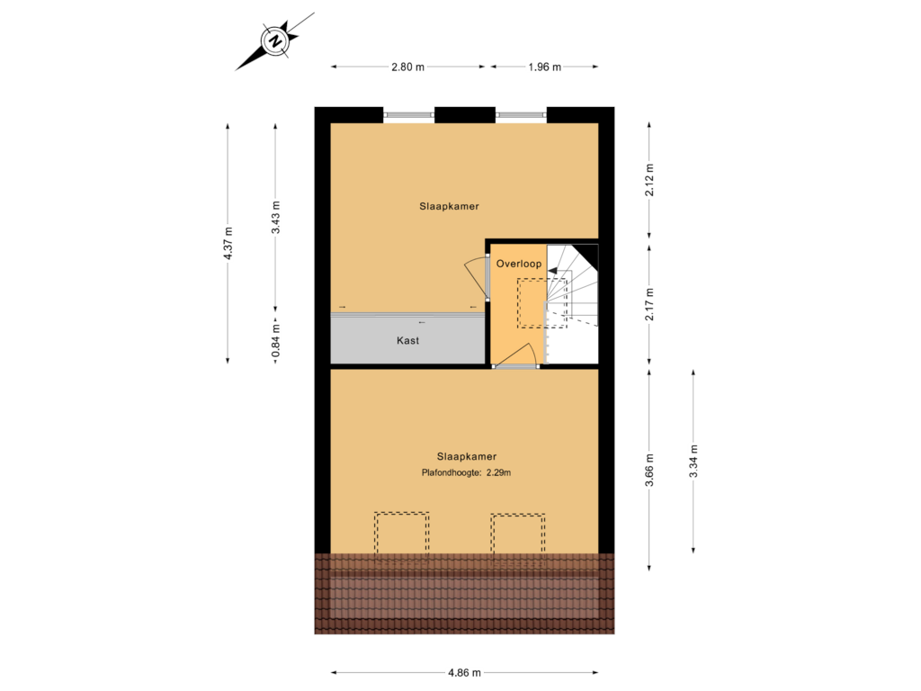 Bekijk plattegrond van 2e verdieping van van Riebeeckstraat 61