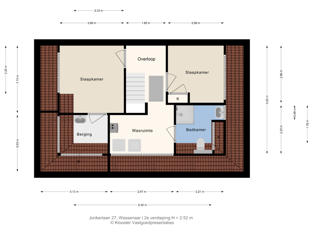 Bekijk plattegrond van 2e verdieping van Jonkerlaan 27