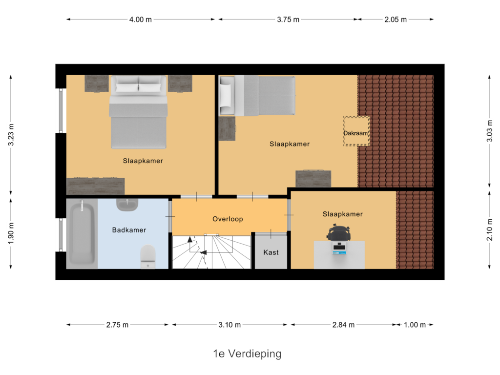 Bekijk plattegrond van 1e Verdieping van Pinakel 18