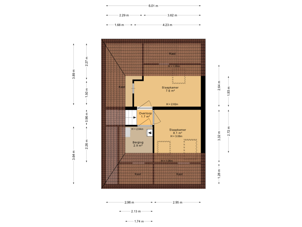 View floorplan of Tweede verdieping of Ulemar 17