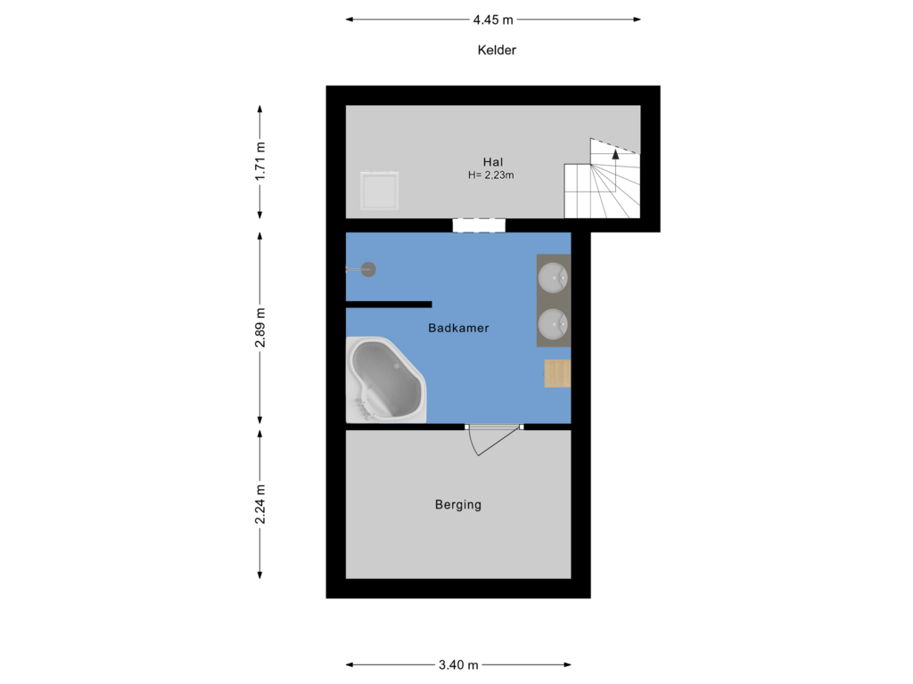 Bekijk plattegrond van Kelder van Rastraat 77