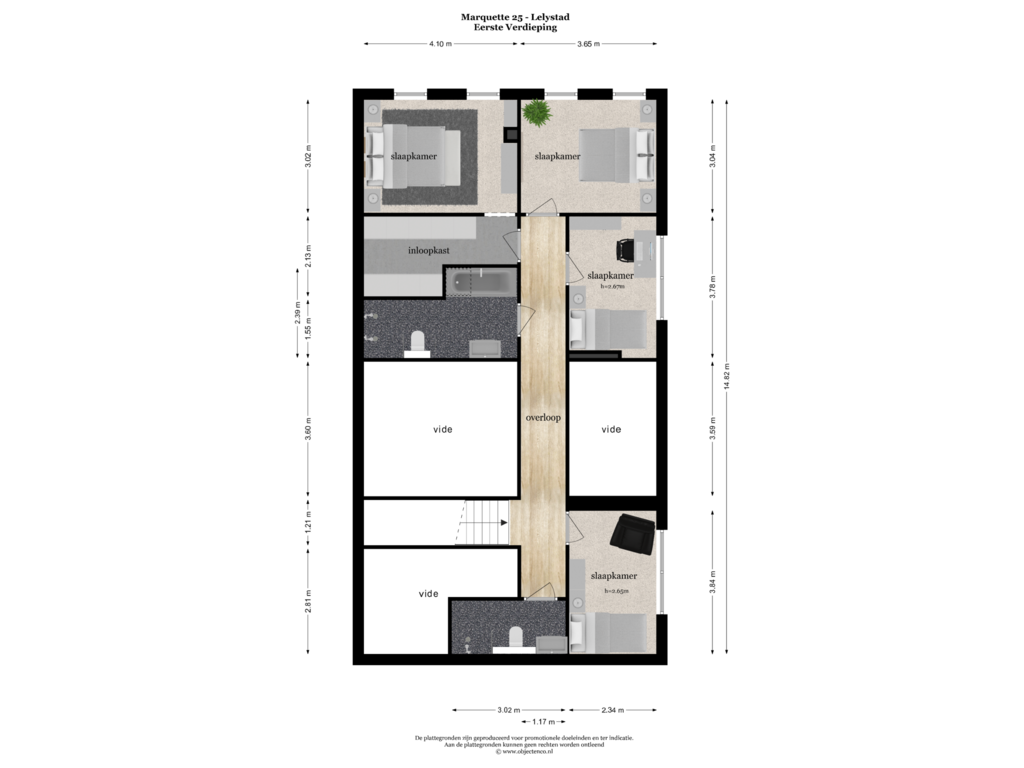 Bekijk plattegrond van Eerste Verdieping van Marquette 25