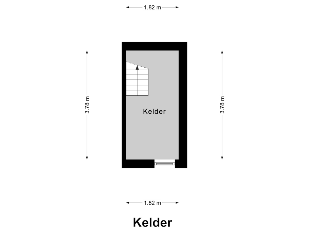 View floorplan of Kelder of Brededwarsstraat 23