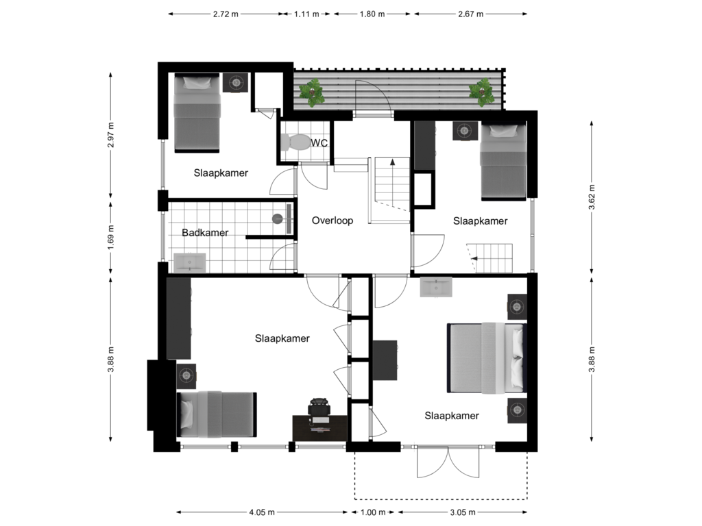 Bekijk plattegrond van Verdieping van Gauke Boelensstraat 32