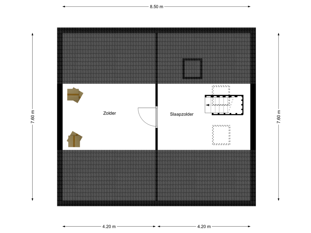 Bekijk plattegrond van Zolder van Gauke Boelensstraat 32