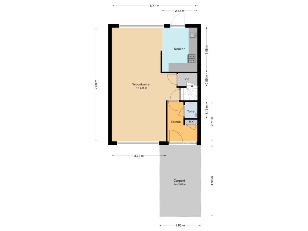 Bekijk plattegrond van Begane grond van Zwanenlaan 14