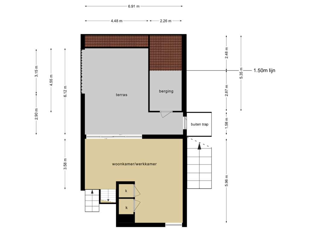 Bekijk plattegrond van Tussenverdieping van Graaf Lodewijklaan 9