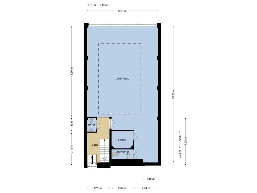 Bekijk plattegrond van Welness verdieping van Graaf Lodewijklaan 9