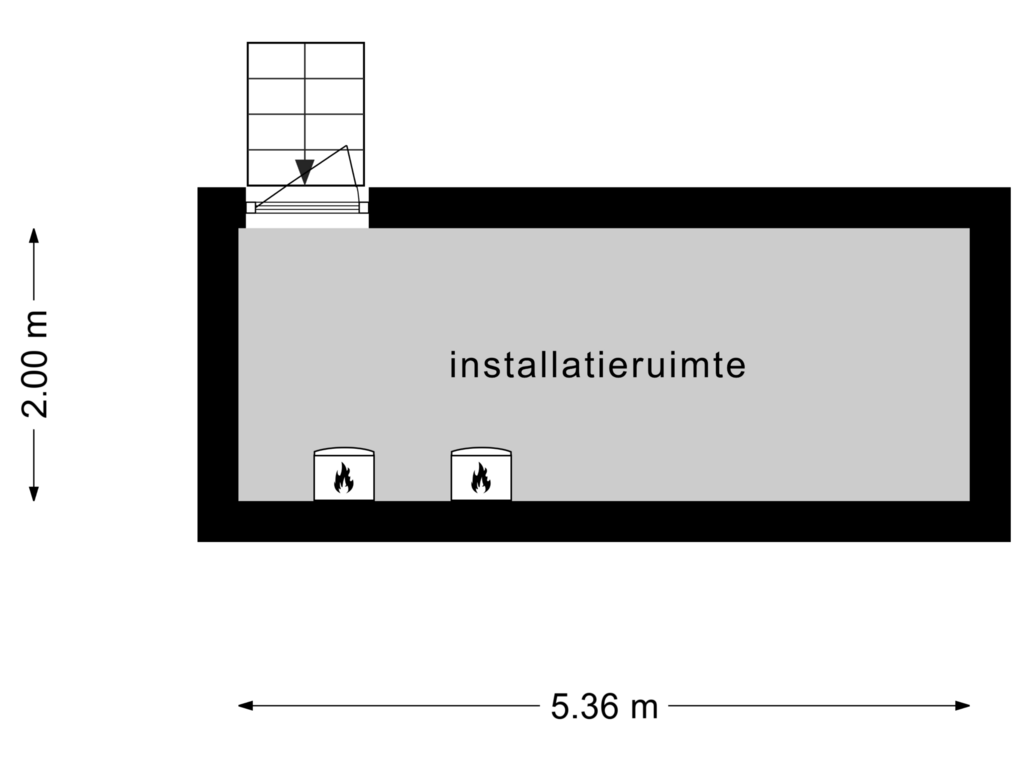 Bekijk plattegrond van Installatieruimte van Graaf Lodewijklaan 9