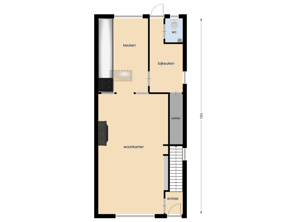 View floorplan of Begane grond of Kruissteenweg 6