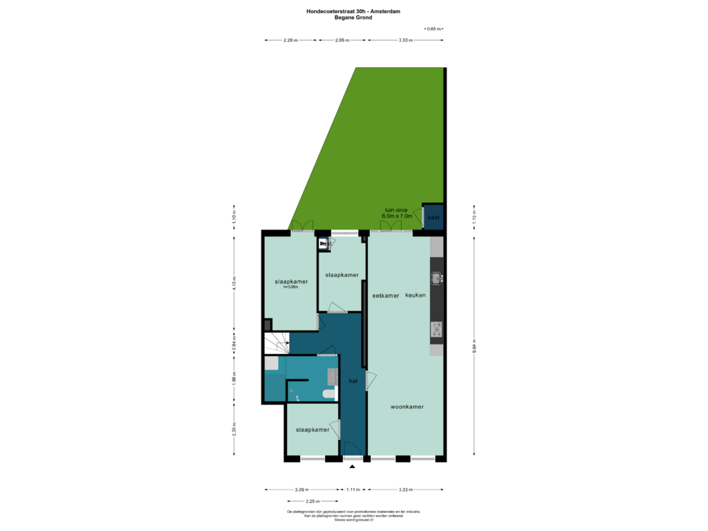 View floorplan of BEGANE GROND of Hondecoeterstraat 30-H