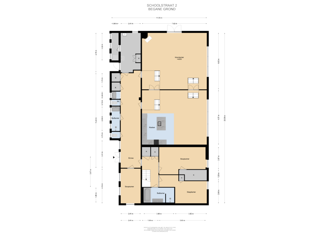 Bekijk plattegrond van Begane Grond van Schoolstraat 2