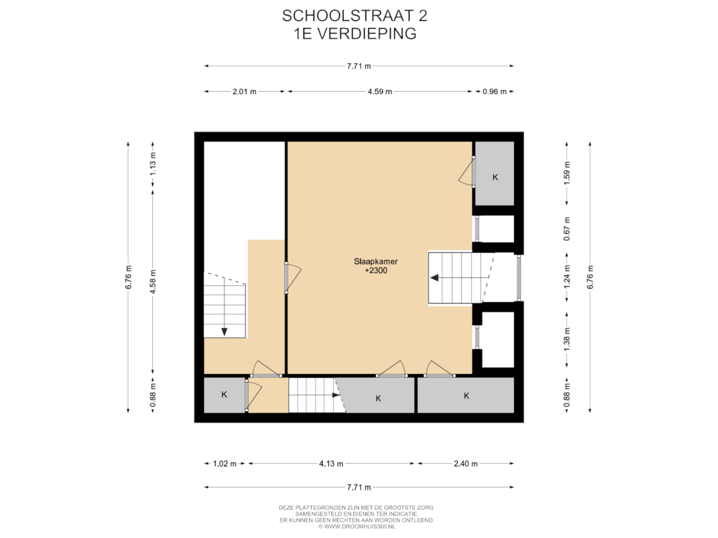 Bekijk plattegrond van 1E Verdieping van Schoolstraat 2