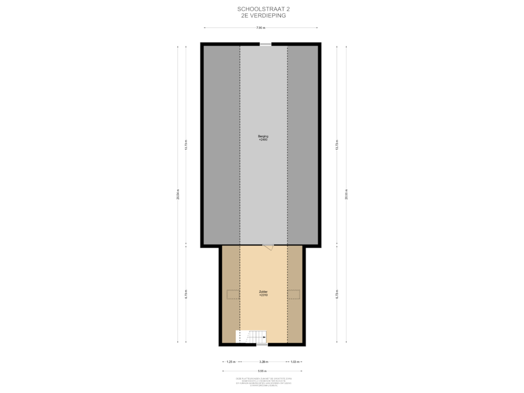 Bekijk plattegrond van 2E Verdieping van Schoolstraat 2