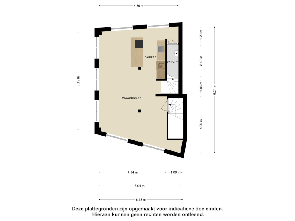 Bekijk plattegrond van Eerste Verdieping van Diepenstraat 118