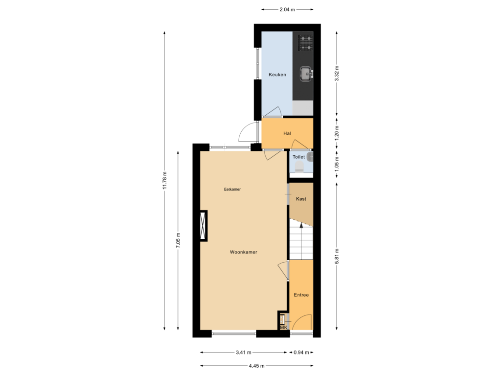 Bekijk plattegrond van Begane grond van Heemskerckstraat 19