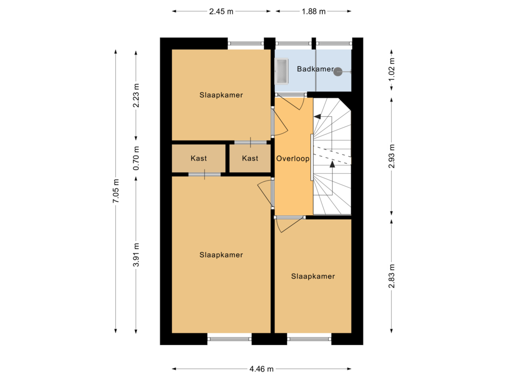 Bekijk plattegrond van Eerste verdieping van Heemskerckstraat 19