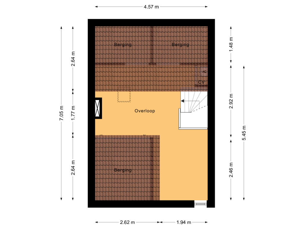 Bekijk plattegrond van Tweede verdieping van Heemskerckstraat 19