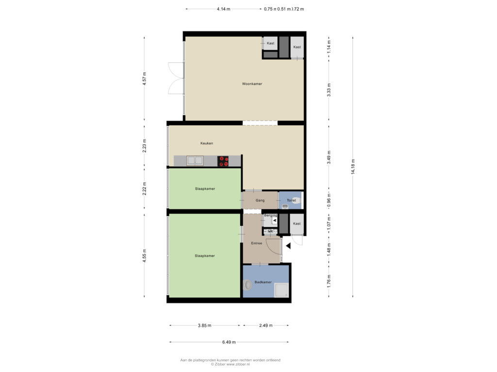 View floorplan of Appartement of Jonkerstraat 11