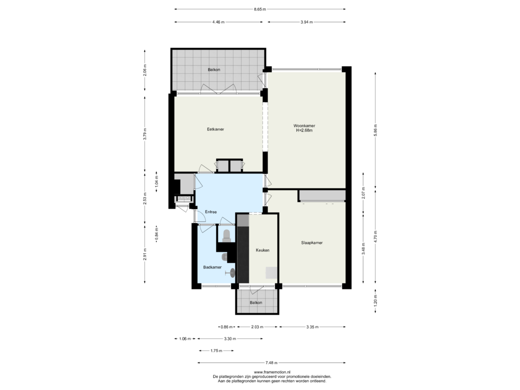 View floorplan of Verdieping 2 of Joost Banckertsplaats 8-B