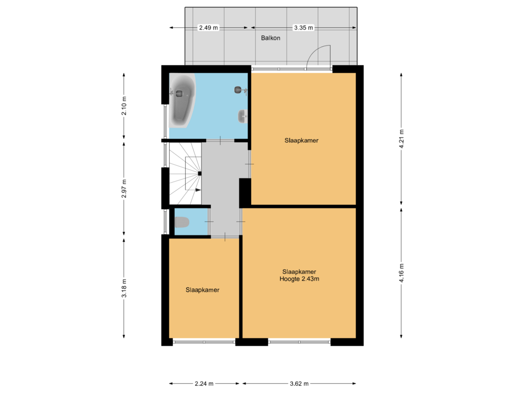 Bekijk plattegrond van 1e verdieping van Peppelerweg 25