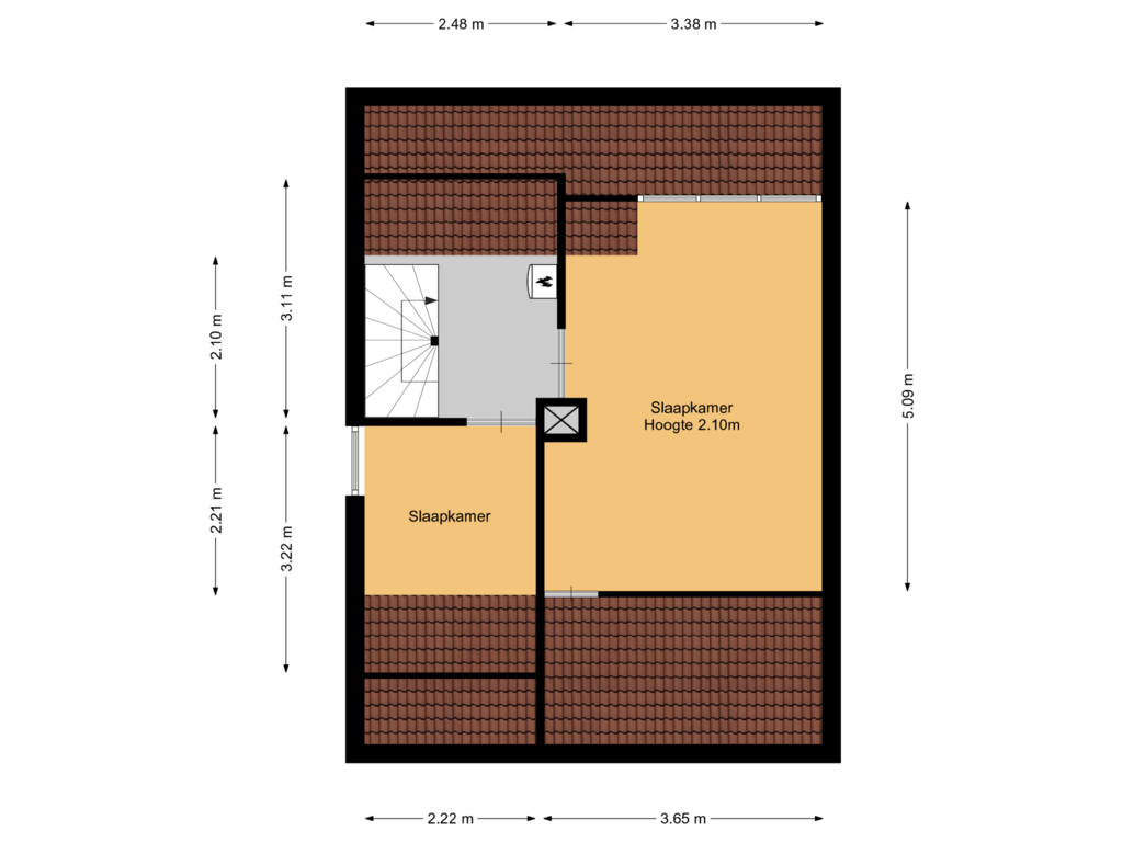 Bekijk plattegrond van 2e verdieping van Peppelerweg 25