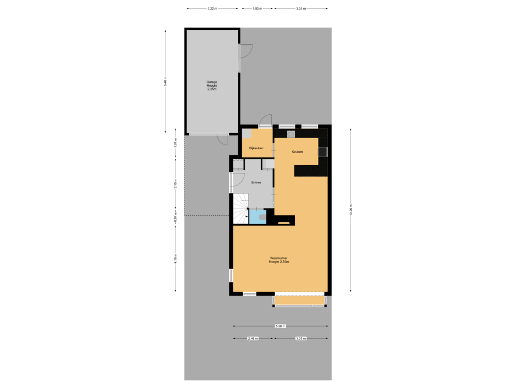 Bekijk plattegrond van Begane grond perceel van Peppelerweg 25