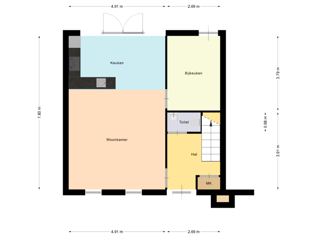 Bekijk plattegrond van Begane grond van De Stelling 3