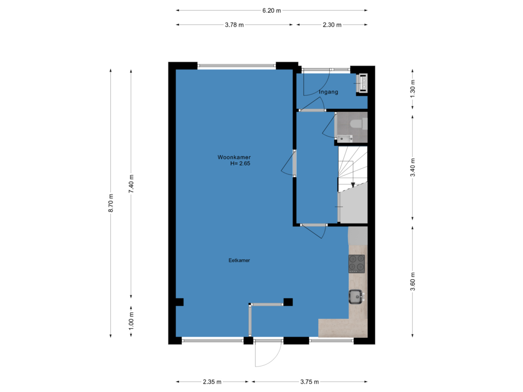 Bekijk plattegrond van Begane grond van Eerste Hieronymus van Alphenstraat 39