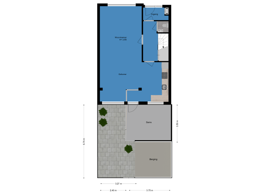 Bekijk plattegrond van Tuin van Eerste Hieronymus van Alphenstraat 39