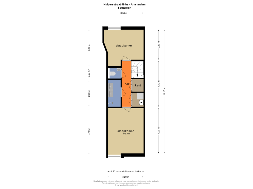 View floorplan of SOUTERRAIN of Kuipersstraat 49-H