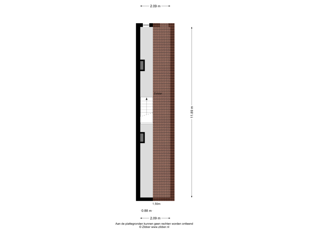 View floorplan of Zolder of Westerse Drift 8