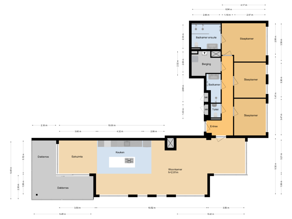 Bekijk plattegrond van 14e etage (optionele extra slaapkamer) van Markt 61