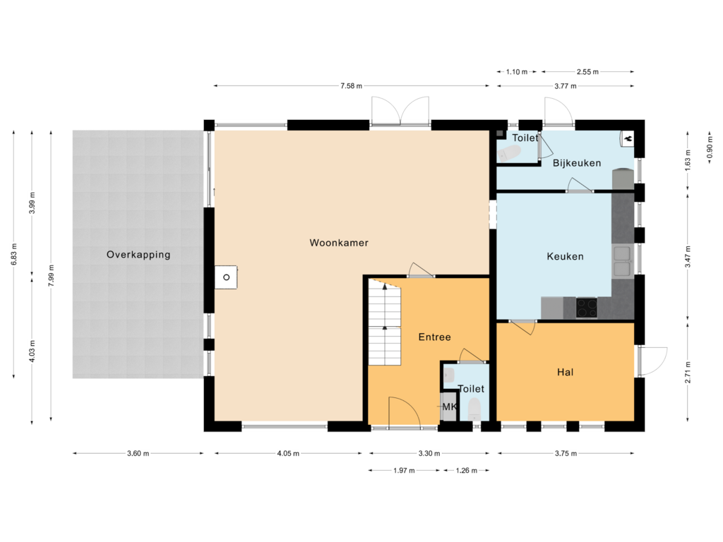 Bekijk plattegrond van Begane grond van Schoolpad 3