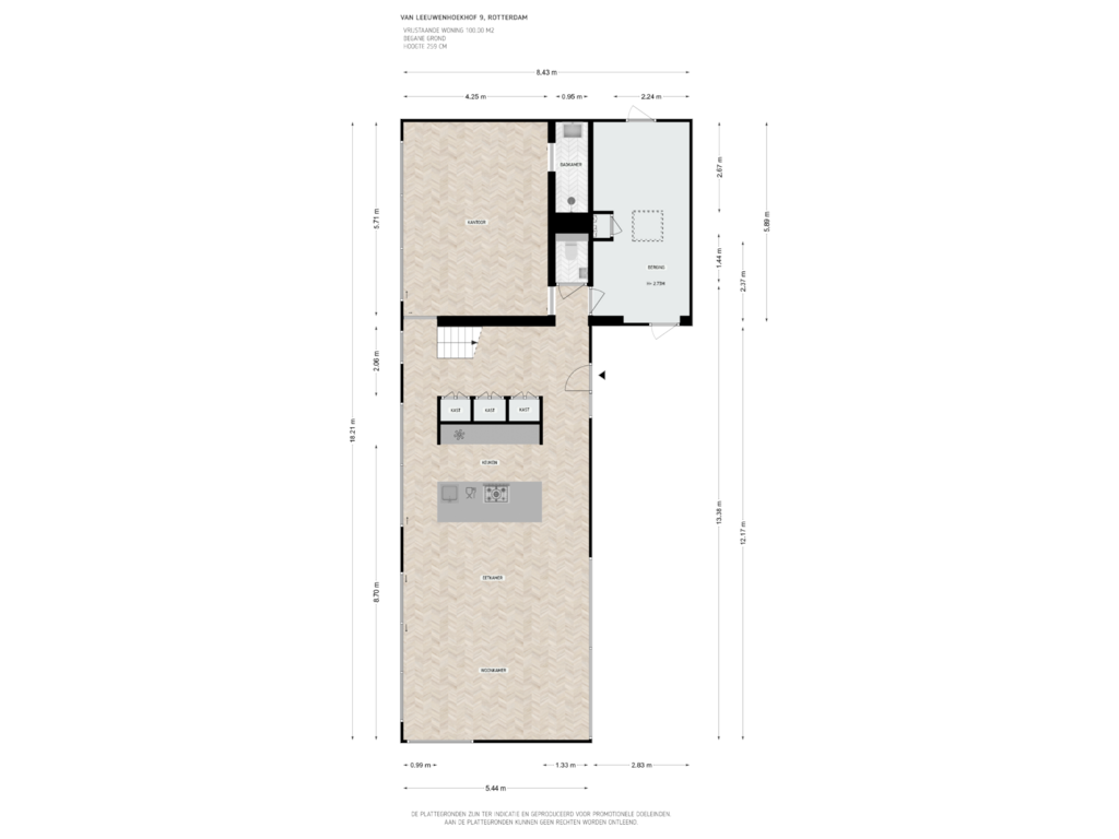 View floorplan of Begane grond of Van Leeuwenhoekhof 9