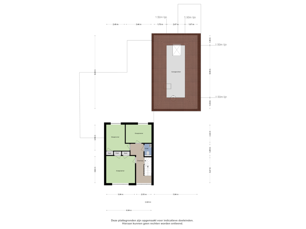 View floorplan of Eerste Verdieping of Castersedijk 8