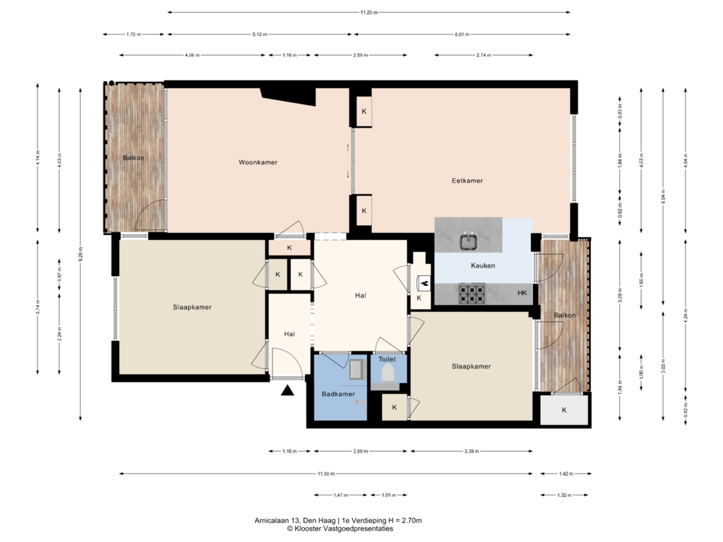 Bekijk plattegrond van 1e Verdieping van Arnicalaan 13