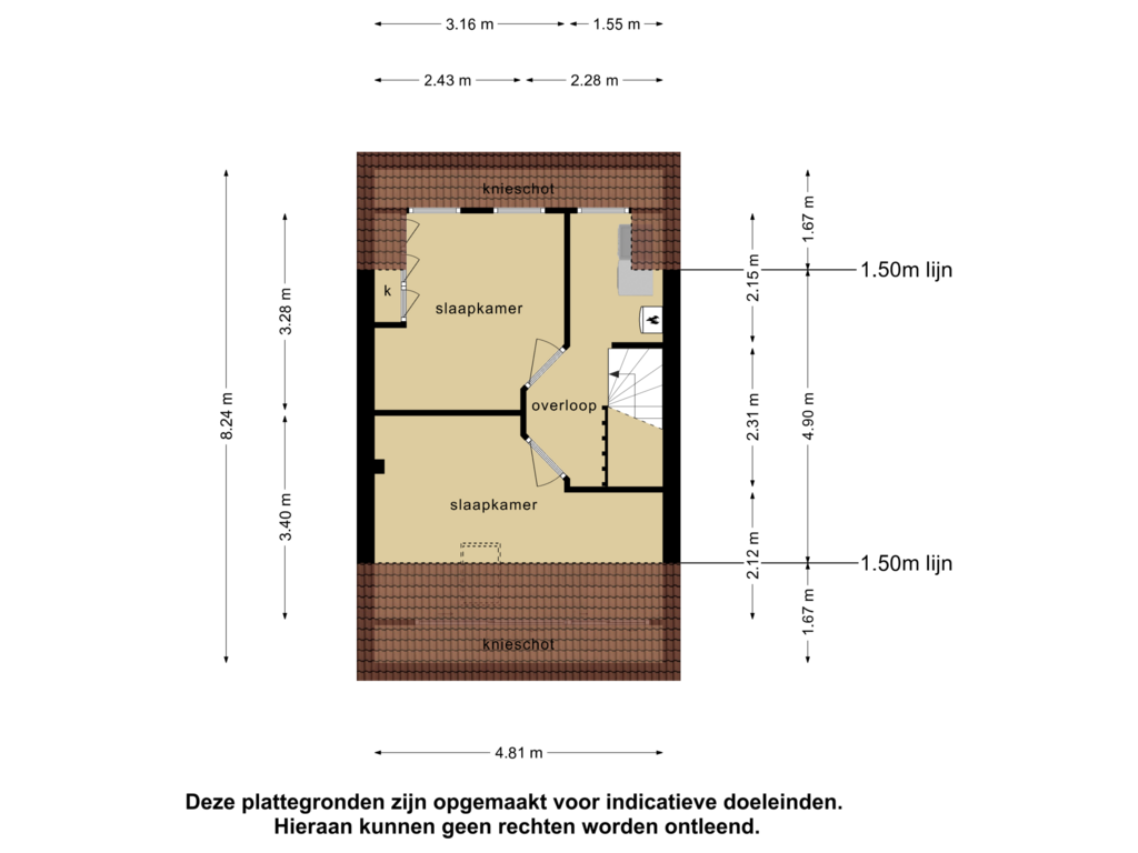 Bekijk plattegrond van 2e verdieping van Cavalerieweg 104