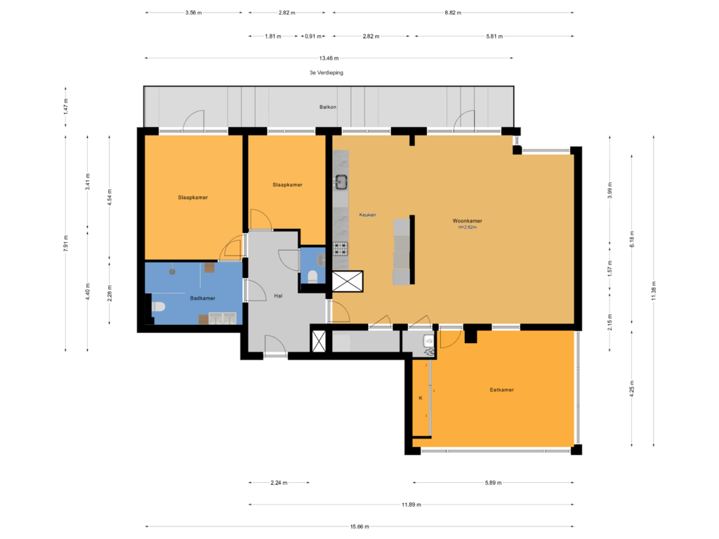 Bekijk plattegrond van 3e Verdieping van Sint Martinusstraat 227