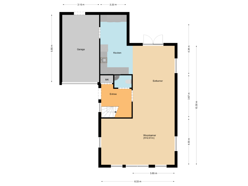 View floorplan of First floor of Inlaagdijk 177