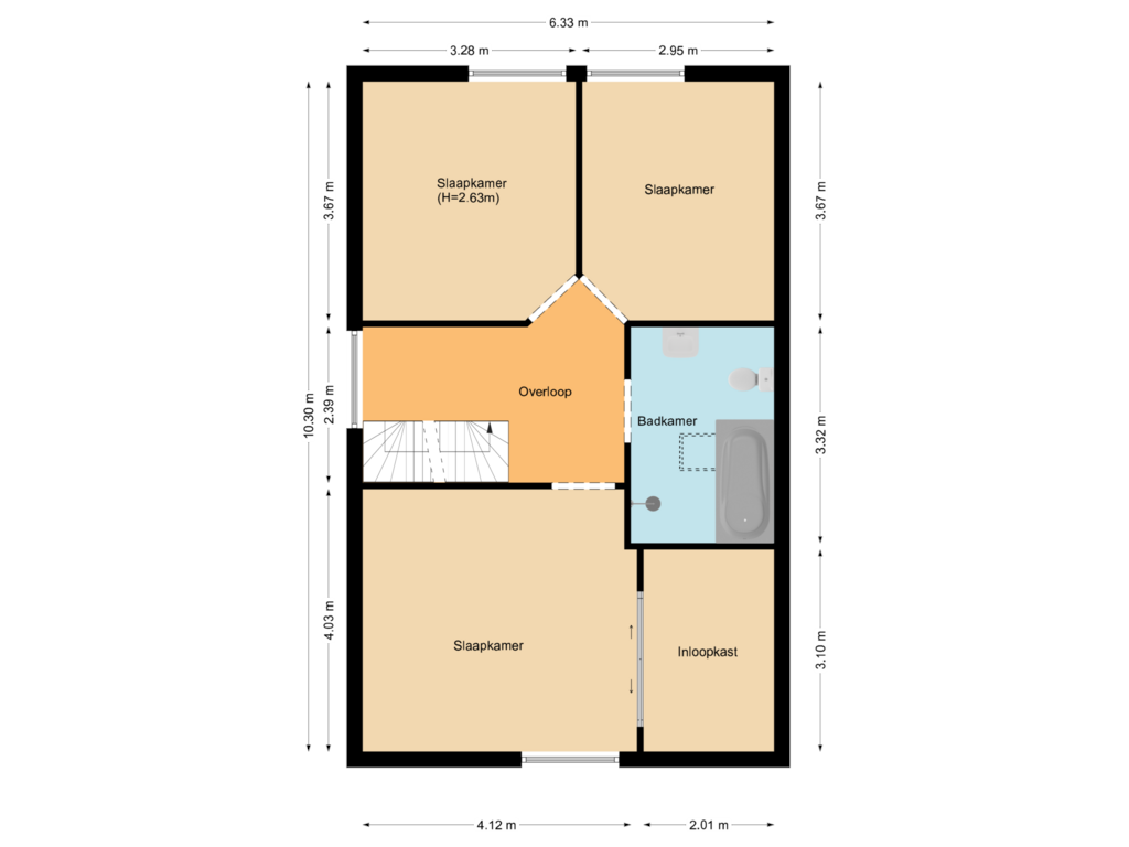 View floorplan of Floor 1 of Inlaagdijk 177