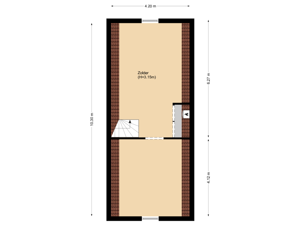 View floorplan of Floor 2 of Inlaagdijk 177