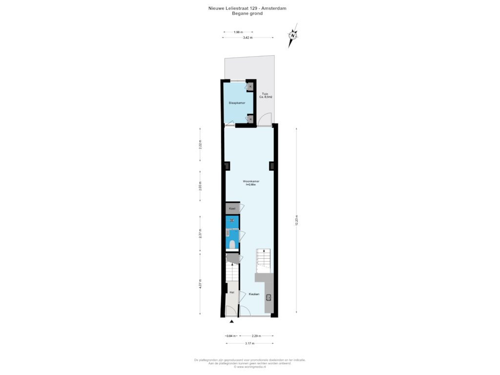 Bekijk plattegrond van Begane grond van Nieuwe Leliestraat 129