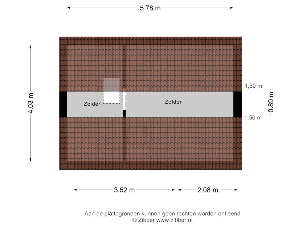 View floorplan of Zolder of St Gerarduslaan 43