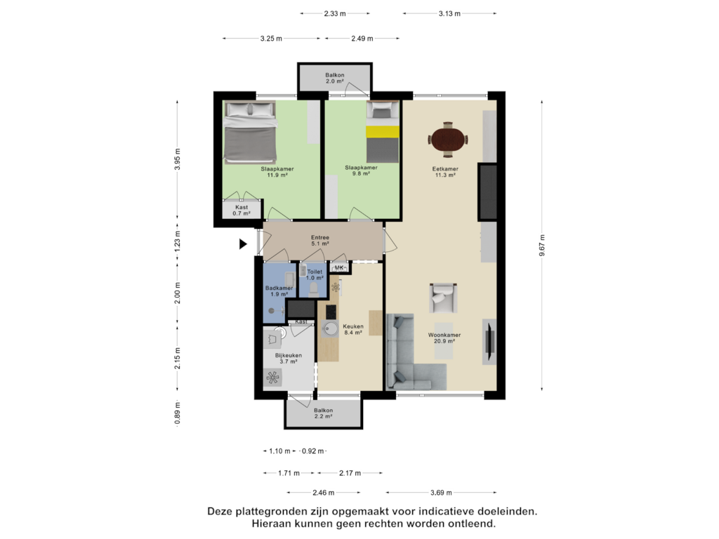 Bekijk plattegrond van Appartement van Wolkammersdreef 71-D