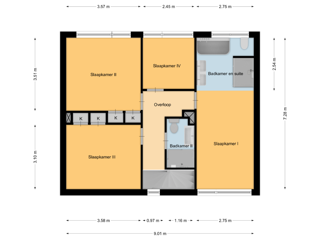 View floorplan of Verdieping of Keplerhof 4