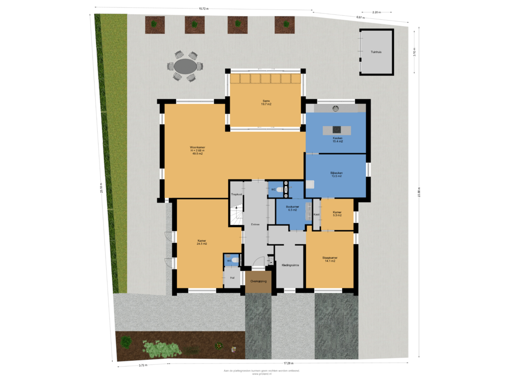 Bekijk plattegrond van Begane Grond  Met Tuin van De Rhijenhof 16-C